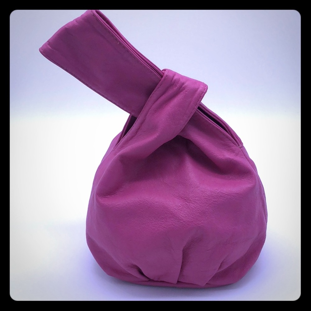 Pink Leather Wristlet/Purse